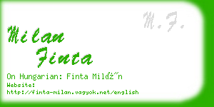 milan finta business card